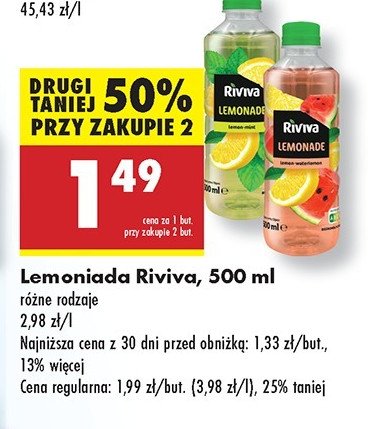 Lemoniada lemon-mint Riviva promocja w Biedronka