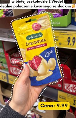 Żurawina w białej czekoladzie Bakalland E.Wedel promocja w Kaufland