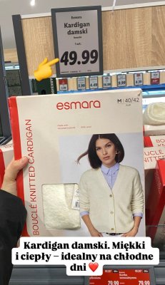Kardigan damski Esmara bouclé promocja w Lidl