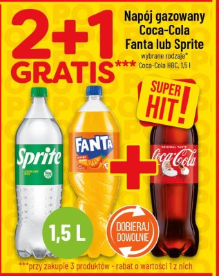 Napój gazowany Coca-Cola HBC 1,5 l wybrane rodzaje Coca-Cola, Fanta lub Sprite promocja w POLOmarket