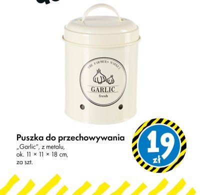 Puszka do przechowywania "Garlic", z metalu, ok. 11 × 11 × 18 cm promocja w Tedi