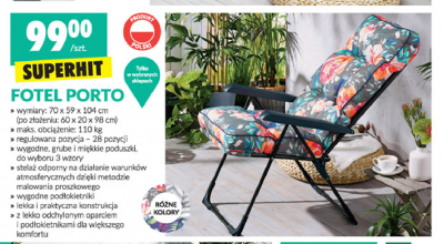 Fotel porto 70 x 59 x 104 cm Gardenic furniture promocja