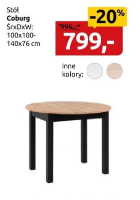 Stół Coburg promocja w Black Red White