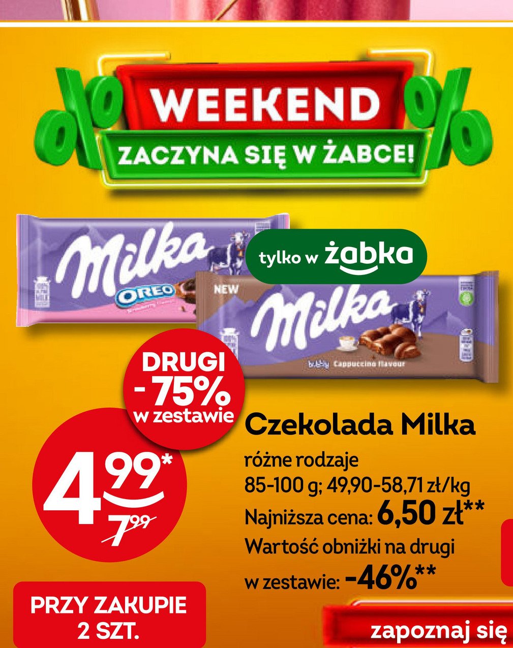 Czekolada cappucino Milka bubbly promocja w Żabka