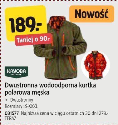 Dwustronna wodoodporna kurtka polarowa męska Kayoba promocja w Jula