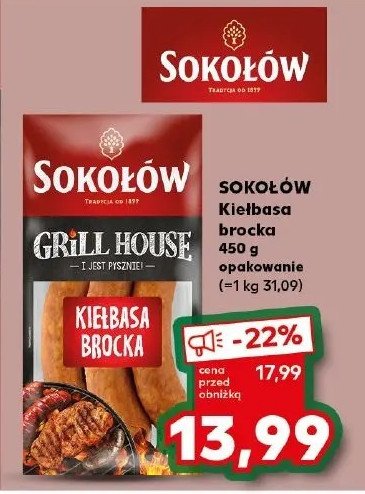 Kiełbasa brocka Sokołów grill house promocja w Kaufland