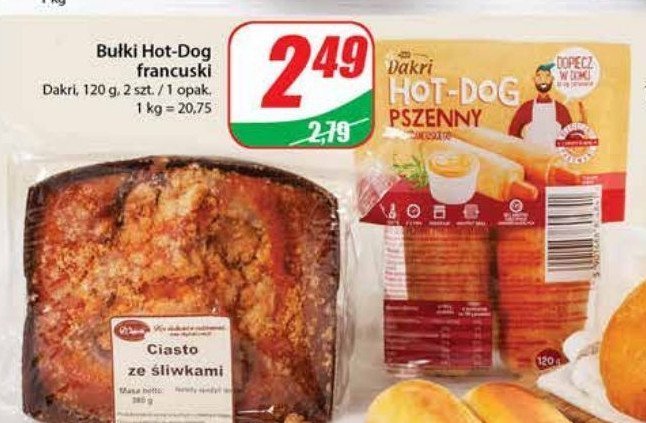Bułka hot dog francuski Dakri promocja