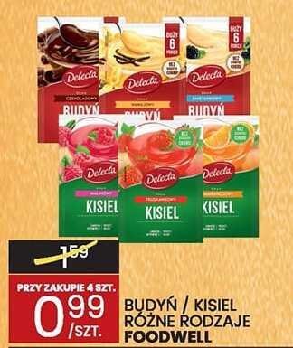 Budyń różne rodzaje Delecta Foodwell promocja w Wafelek