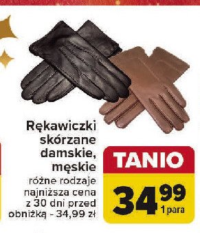 Rękawiczki skórzane damskie promocja w Carrefour