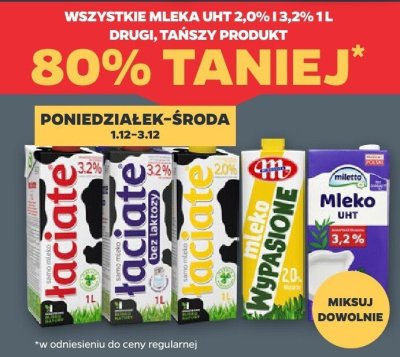 Mleko Łaciate UHT 3,2%  promocja w Netto