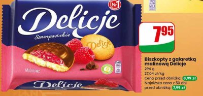 Biskopty Szampańskie z galaretką malinową  promocja w Dino