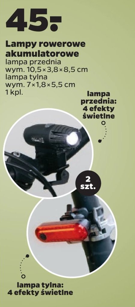 Lampki rowerowe led:przednia i tylnia promocja