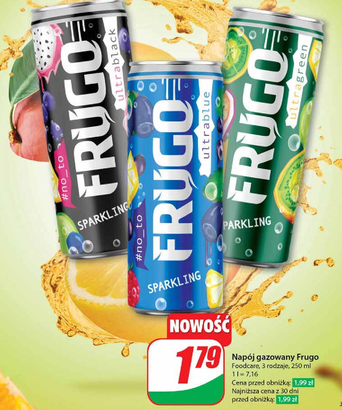 Napój niebieski FRUGO LEMO promocja w Dino