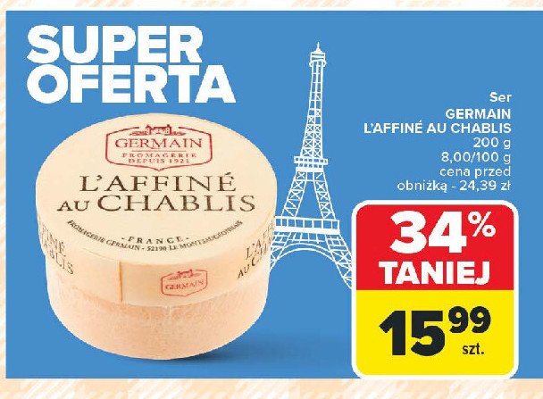 Ser  nasączony winem l affine au chablis GERMAIN promocja w Carrefour Market