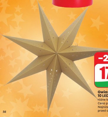 Gwiazda papierowa 10 LED różne kolory promocja w Dino