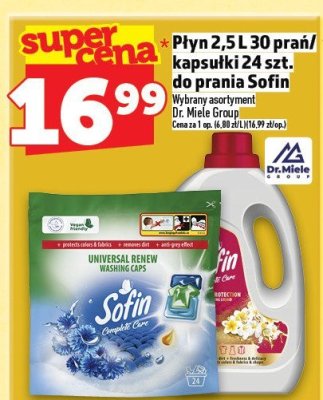 Płyn 2,5 L 30 prań / kapsułki 24 szt. do prania Sofin promocja w TOPAZ