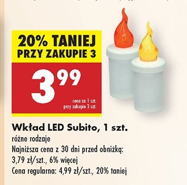 Wkład led s5 50 dni żółty Subito promocja w Biedronka