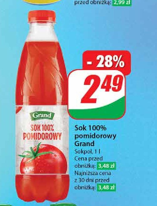 Sok pomidorowy Grand promocja w Dino