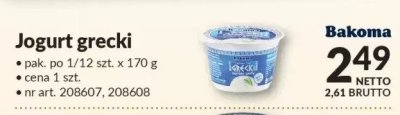 Jogurt grecki promocja w Makro