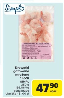 Krewetki gotowane 16/20 Simpl promocja