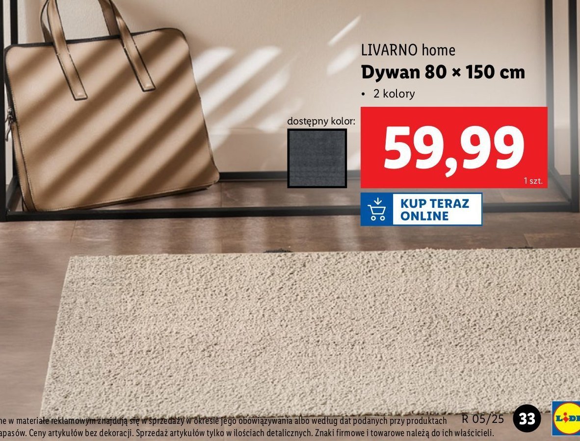 Dywan 80 x 150 cm LIVARNO HOME promocja w Lidl