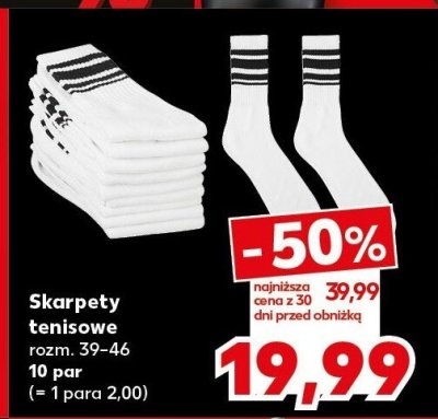 Skarpety tenisowe rozm. 37-46 10 par promocja w Kaufland
