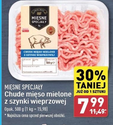 Chude mięso mielone z szynki wieprzowej Mięsne specjały zawsze świeże promocja w Aldi