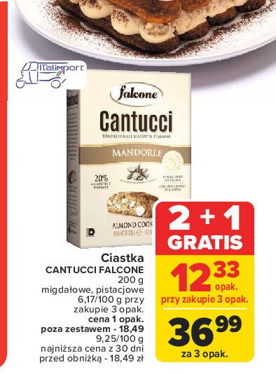 Ciasteczka cantucci mandorle z migdałami Falcone promocja