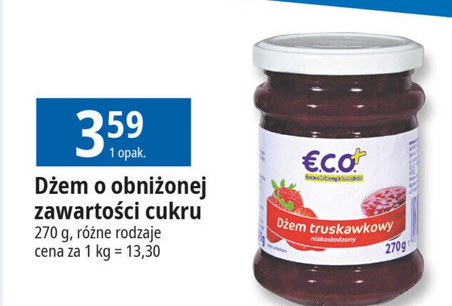 Dżem truskawkowy Eco+ promocja w Leclerc