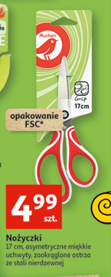 Nożyczki biurowe 17 cm Auchan promocja