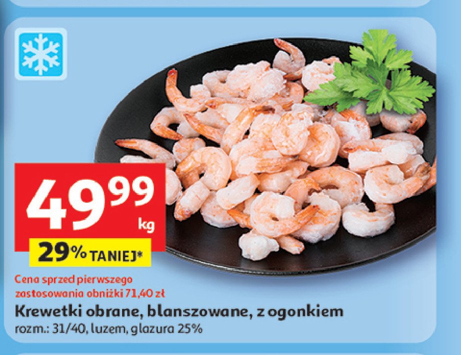 Krewetki blanszowane 31/40 promocja w Auchan