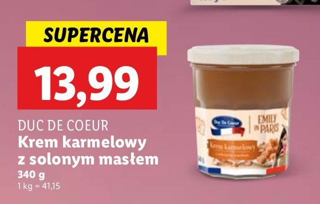 Krem karmelowy z solonym masłem Duc de coeur promocja w Lidl