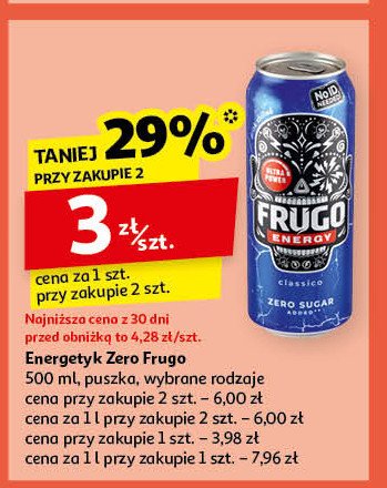 Napój energetyczny classico zero sugar Frugo promocja