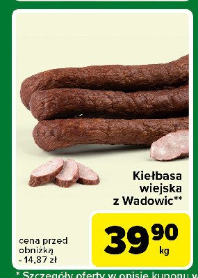 Kiełbasa wiejska z wadowic promocja w Carrefour Express