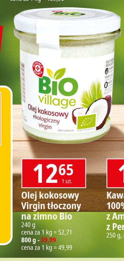 Olej kokosowy Wiodąca marka bio village promocja