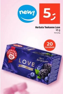 Herbata Teekanne Love 45 g (20 torebek) promocja w Dealz
