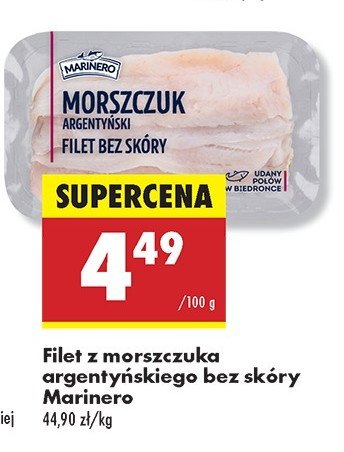 Morszczuk argentyński filet bez skóry Marinero promocja w Biedronka
