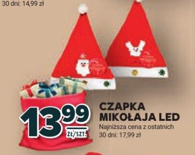 Czapka Mikołaja LED promocja w Stokrotka