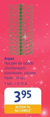 Arpex Haczyki do ozdób choinkowych, plastikowe, zielone Opak. 30 szt., 1 szt. = 0,13 zł promocja w Drogerie DM