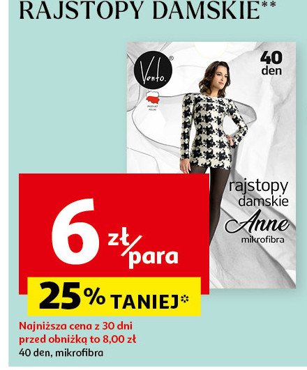 Rajstopy anne 40 den VENTO promocja