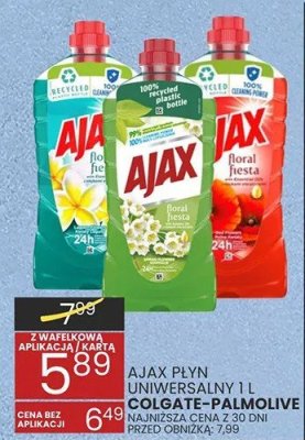 Płyn Ajax różne rodzaje Uniwersal 1 l lub Colgate-Palmolive Floral Fiesta/Lemon 1 l promocja w Wafelek