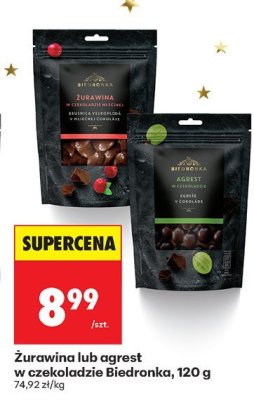 Żurawina w czekoladzie Biedronka 120 g promocja w Biedronka