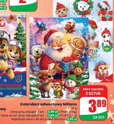 Kalendarz adwentowy Milano promocja w Dino