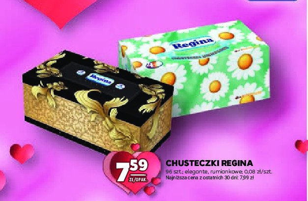 Chusteczki higieniczne elegante Regina promocja w Stokrotka