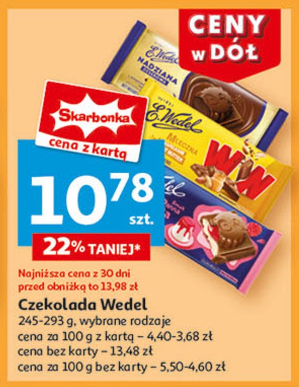 Czekolada nadziana mleczna E. wedel promocja