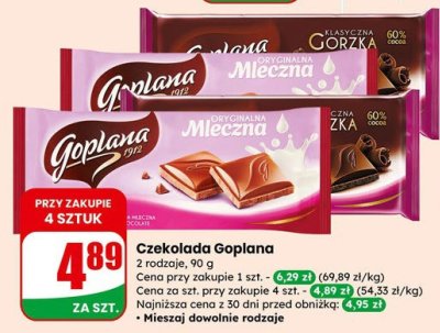 Czekolada Klasyczna Gorzka promocja w Dino