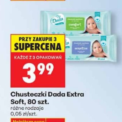 Chusteczki Dada Extra Soft, 80 szt. promocja w Biedronka