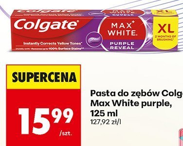 Pasta do zębów Max White purple  promocja w Biedronka