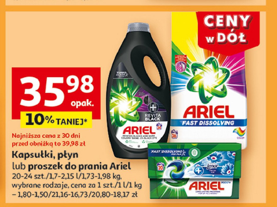 Kapsułki do prania touch of lenor fresh Ariel all in 1 promocja