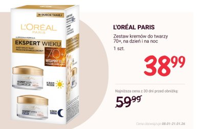 Zestaw kremów do twarzy 70+, na dzień i na noc Ekspert Wieku promocja w Rossmann